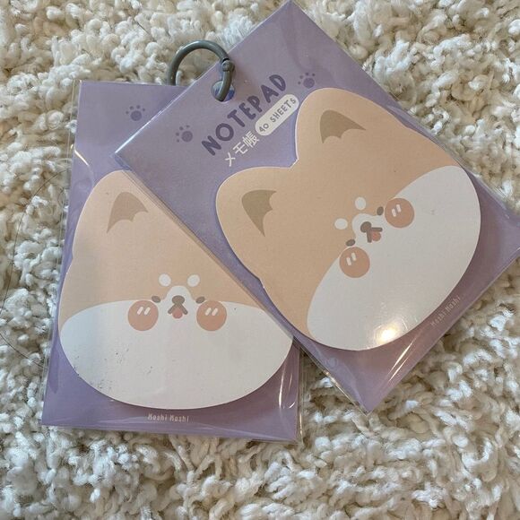 Cute Memo Pad. 2 Packs. White/Tan. Animal Print. Gift. Gifts. Kidcore - Picture 4 of 6